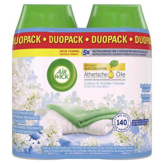 Airwick Freshmatic Max Cotton & Weißer Flieder NF 2x 250ML 1 Airwick Freshmatic Max Cotton & Weißer Flieder NF 2x 250ML