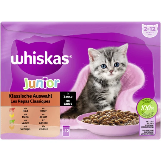 Whiskas Multipack Junior Klassische Auswahl In Sauce 12x 85G 1 Whiskas Multipack Junior Klassische Auswahl In Sauce 12x 85G